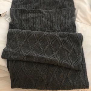 Charcoal gray cable knit scarf